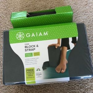 Dark Grey Yoga Block and Strap